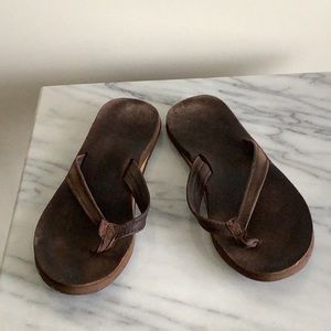 Rainbow 🌈 Leather flip flops